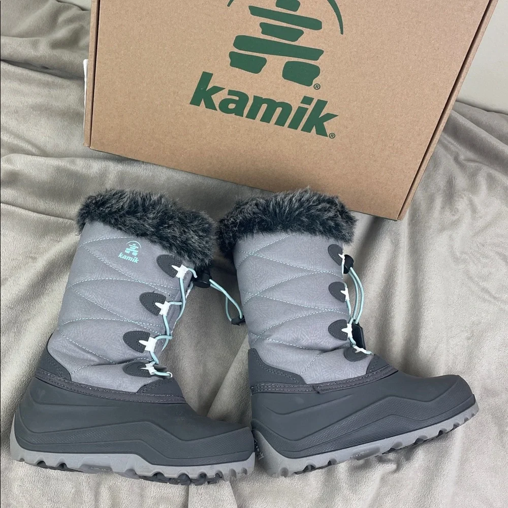 Kamik Snowangel Boots Charcoal Faux Fur